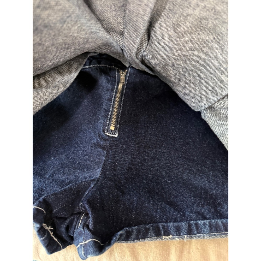 J.Galt Pleated Jean Skort Small Dark Blue Denim Cotton Y2K Micro Preppy Academia - Picture 3 of 10
